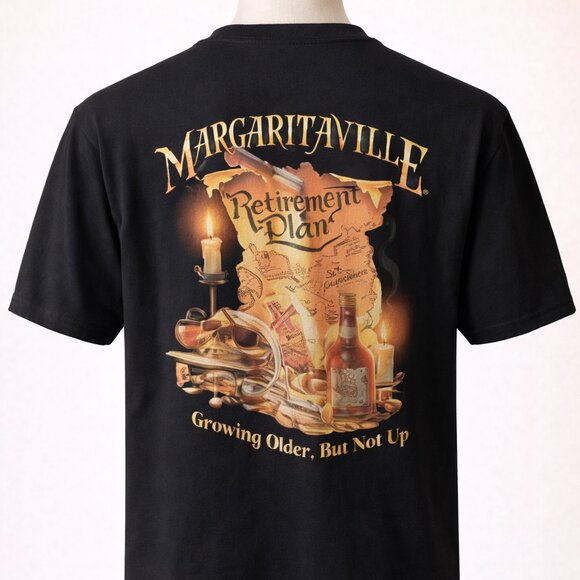Las Vegas Margaritaville Black Graphic T-Shirt — Men’s Size L - Picture 4 of 6
